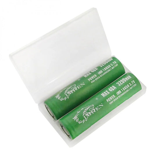 Imren 18650 3200mAh 40A flat top green battery 2-pack for high-performance vaping