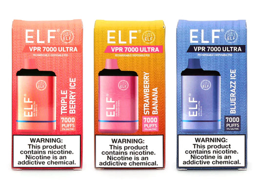 Elf VPR Ultra 7000 disposable vape offering 7000 puffs