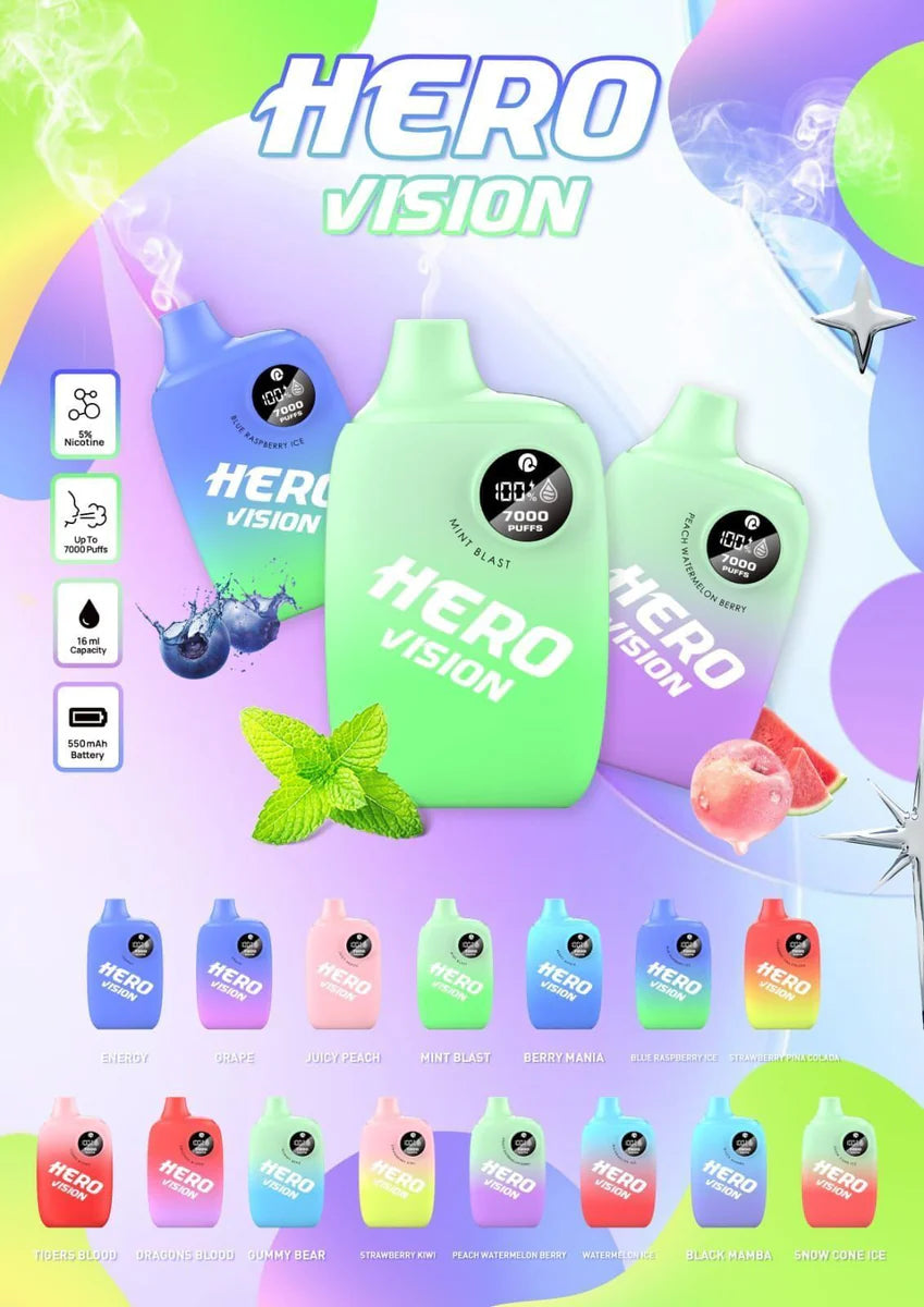 Hero Vision disposable vape offering 7000 puffs