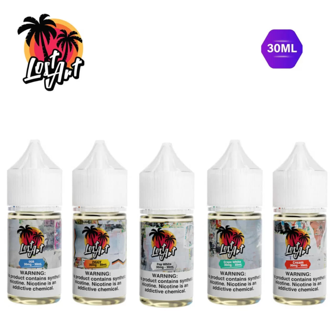 Lost Art synthetic nicotine salt e-liquid 30ml bottle for a smooth hit