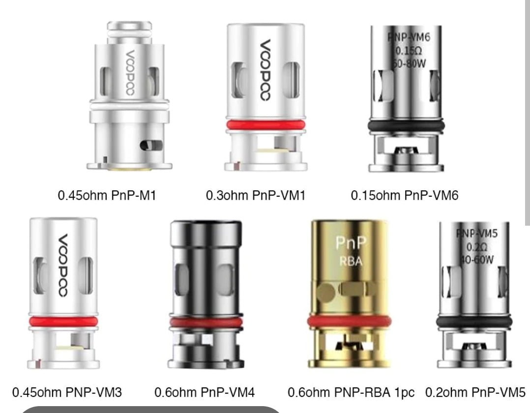 PnP Coils (5 Pack) (Drag & Vinci Pods) VooPoo