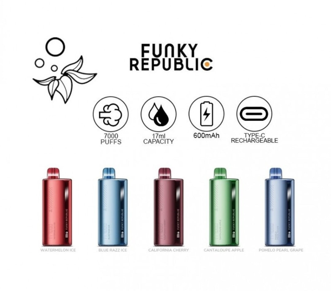 Funky Republic Ti7000 (Elfbar) Disposable 7000 Puffs