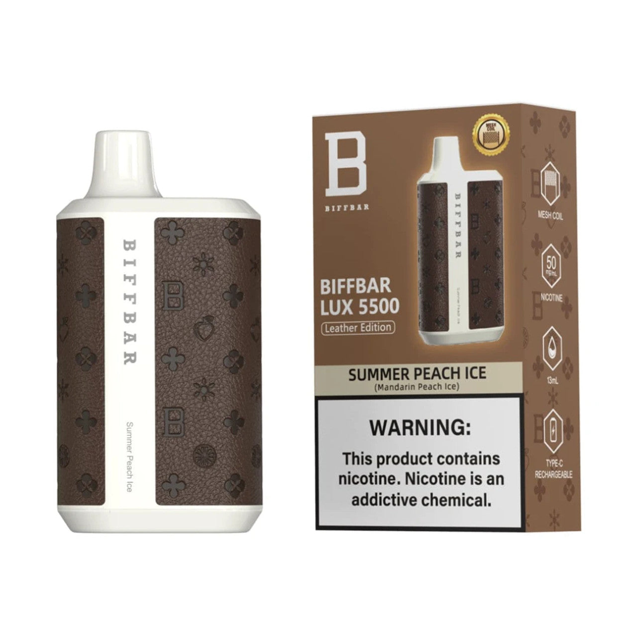 Biff Bar LUX Rechargeable 5500 Puffs (Leather Edition)