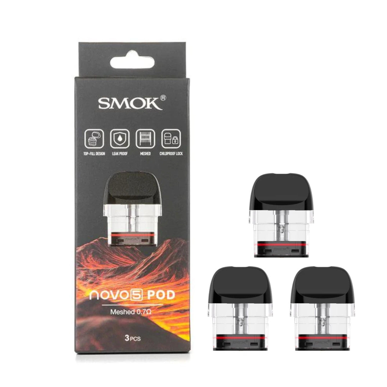 Smok Novo 5 meshed 0.7ohm MTL pods 3-pack for smooth vaping