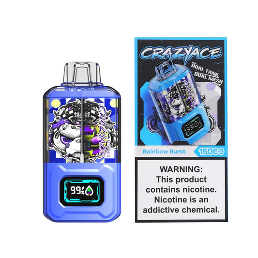 Crazyace B15000 dual tank disposable vape with two 10ml tanks
