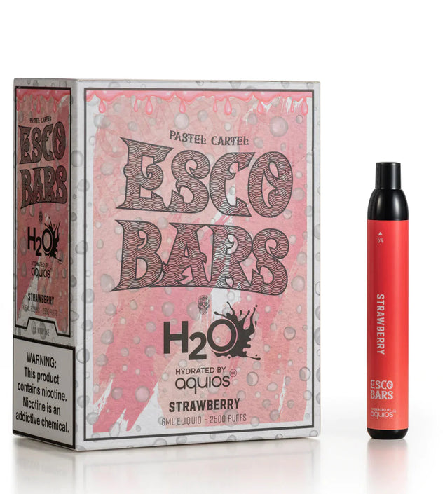 Esco Bars H20 2500 disposable vape with up to 2500 puffs and water-based e-liquid