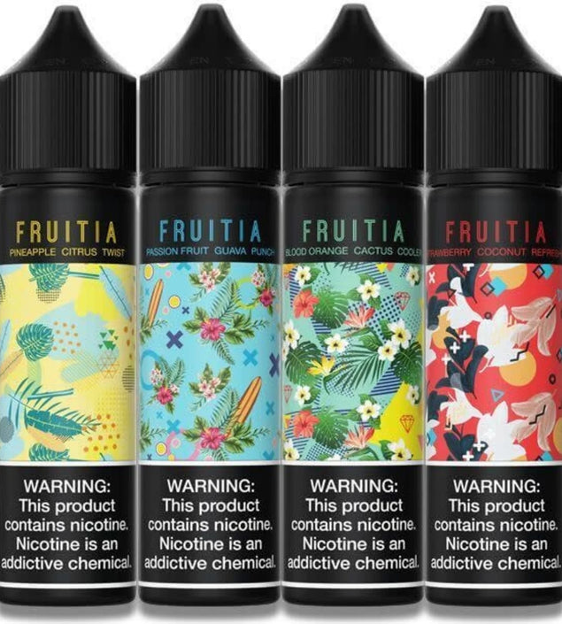 Fruitia e-liquid 60ml bottle with fruity flavors