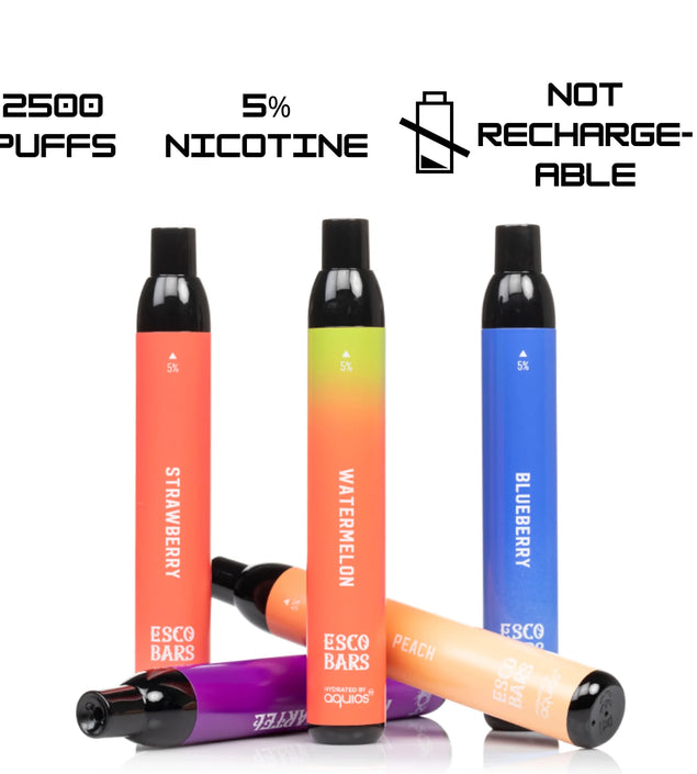 Esco Bars disposable vape with 2500 puffs for a flavorful and compact experience