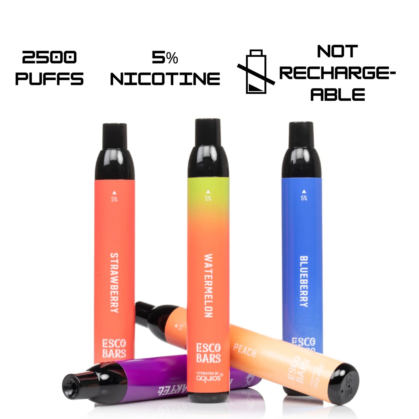 Esco Bars disposable vape with 2500 puffs for a flavorful and compact experience