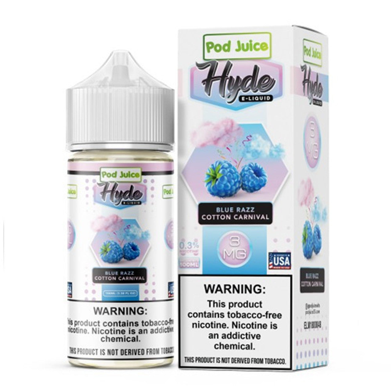 Hyde Pod Juice synthetic e-liquid 100ml bottle for a premium vape