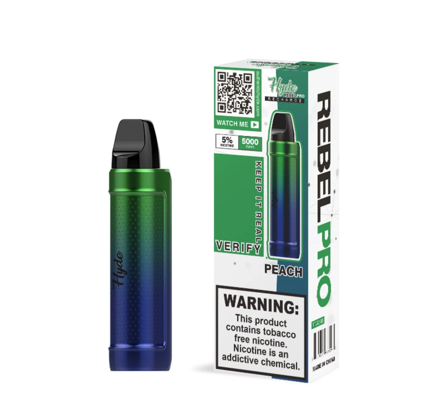 Hyde Rebel Pro rechargeable vape with 5000 puffs for long-lasting performance