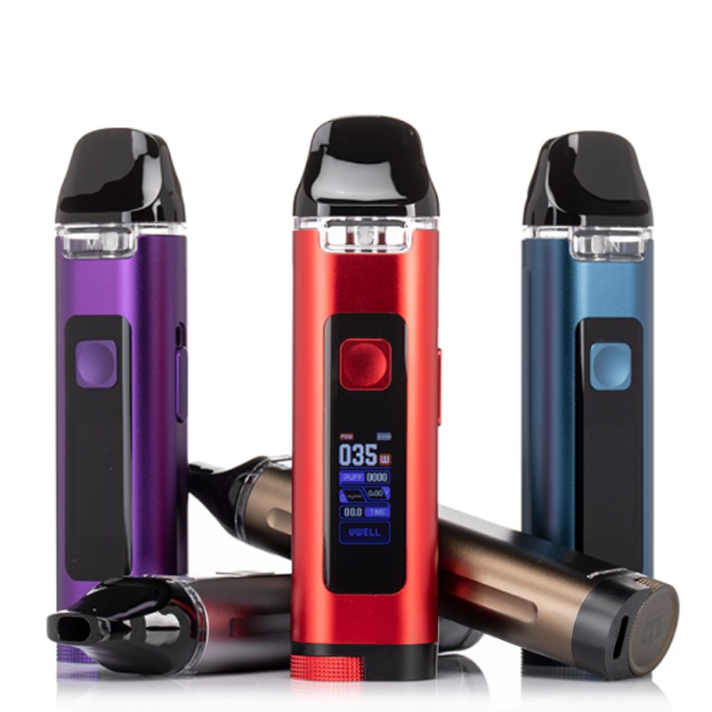 Uwell Crown D pod kit with refillable pods and long battery life