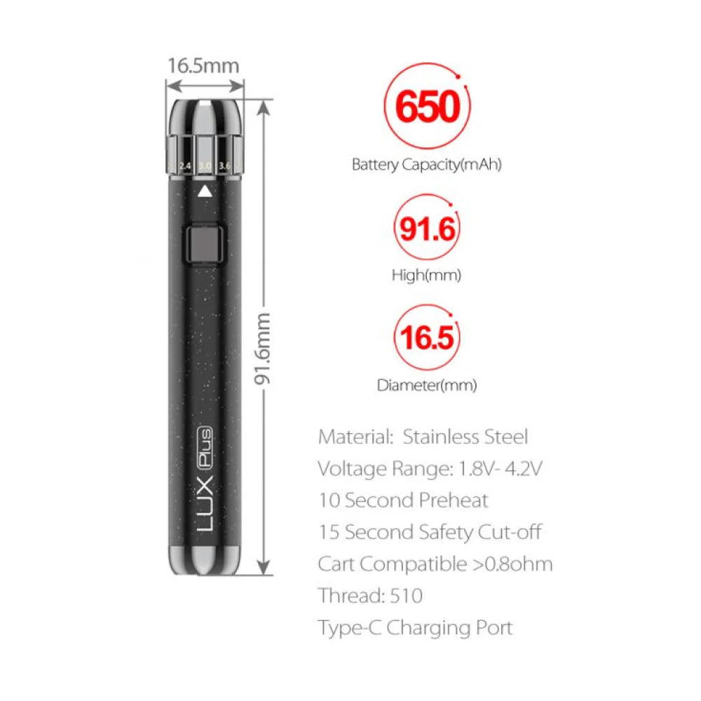 Yocan Lux Plus battery for adjustable voltage vaping